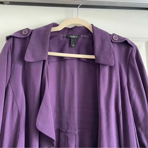 Torrid Twill Drape Jacket in Purple Indigo Size 4 - Picture 6 of 11